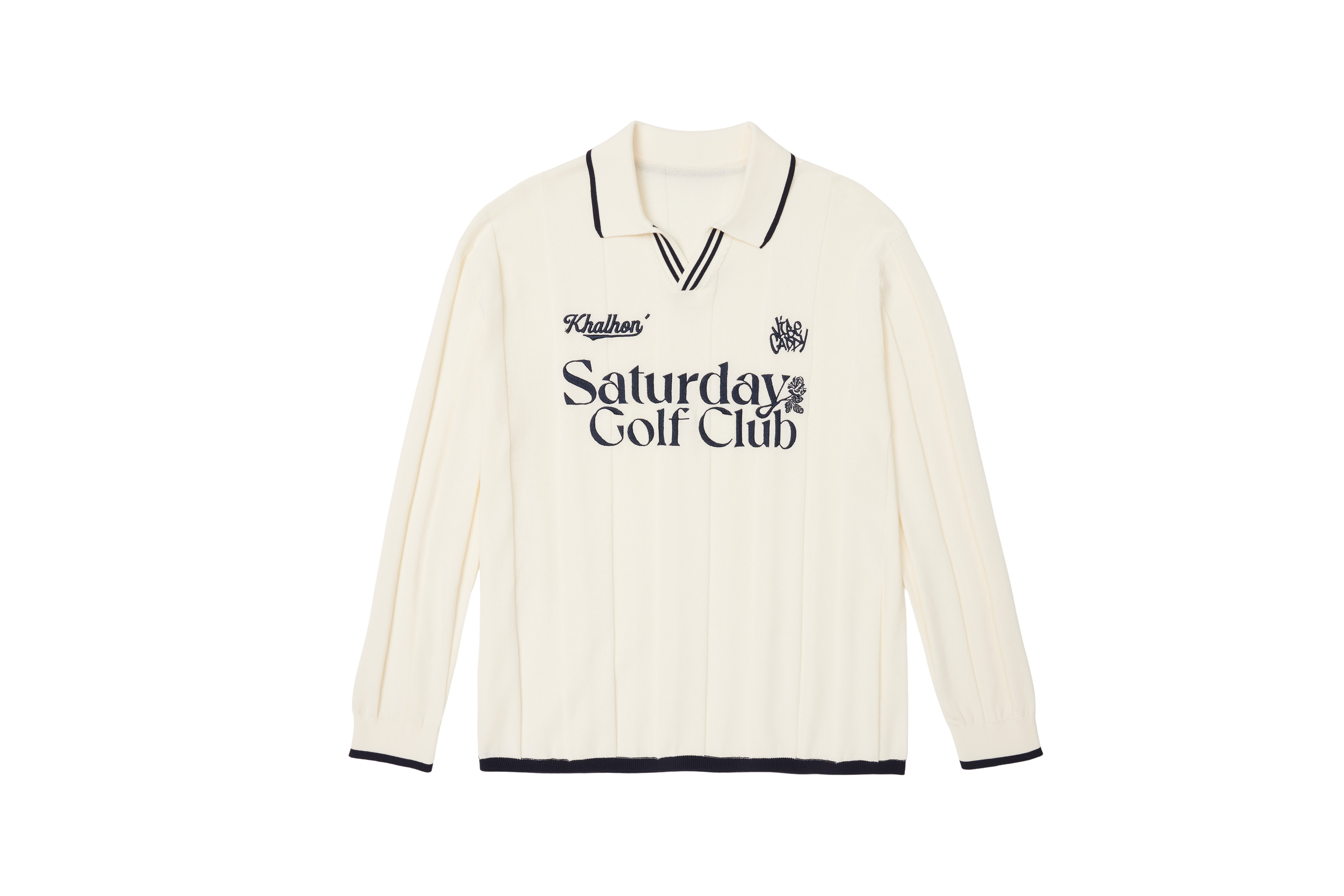 W _ (CREAM) KAHLHON x VIBECADDY "Saturday Golf Club" KNIT _512800302